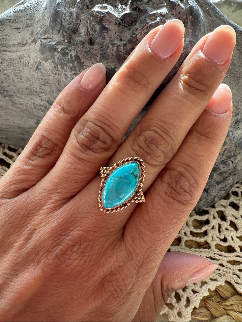 COPPER WITH GENUINE TURQUOISE STONE